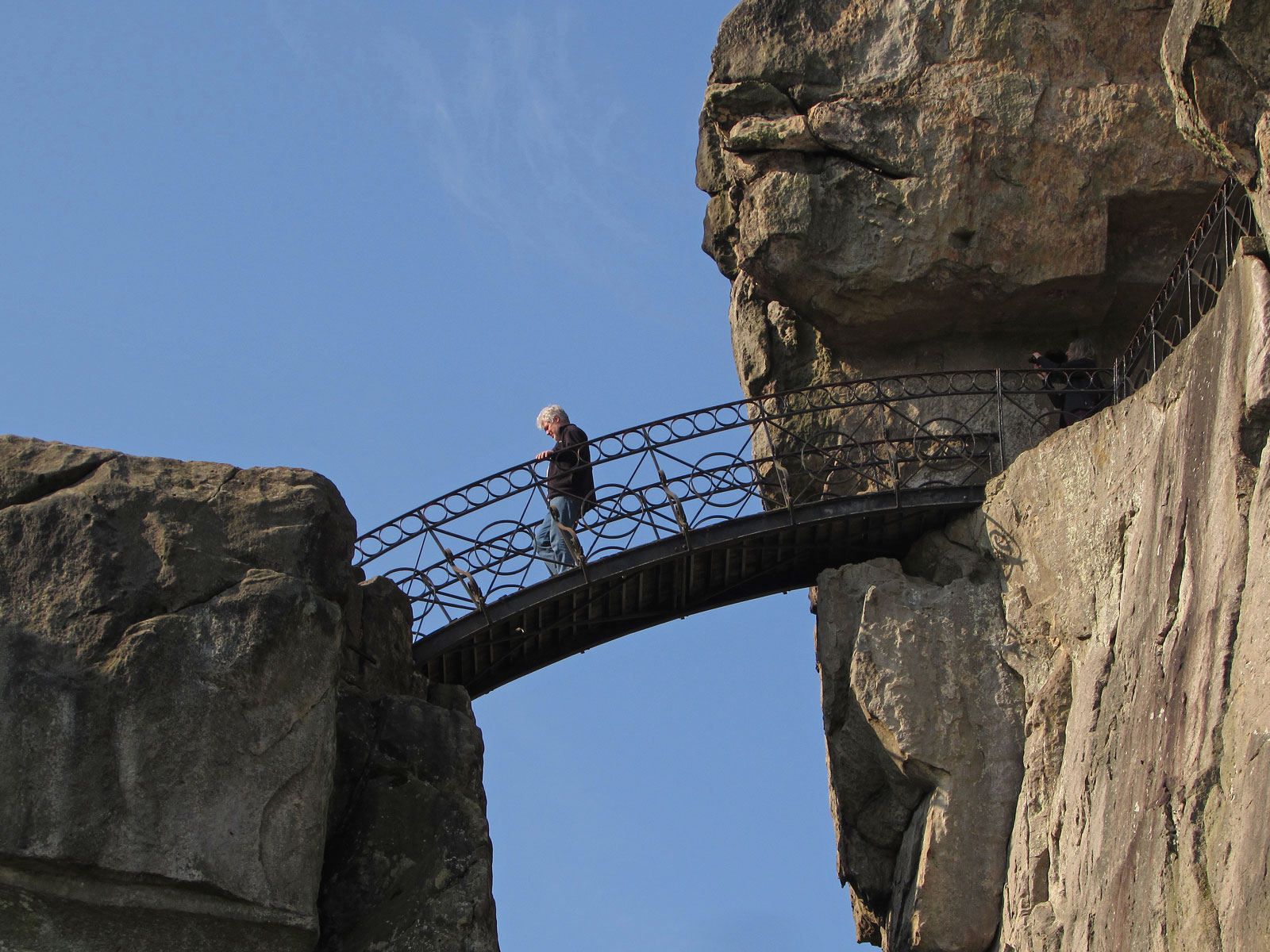 Externsteine Abgang vom Turmfelsen