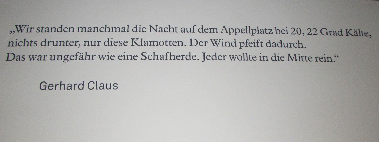 Wewelsburg Museum Häftlingsbericht Gerhard Claus