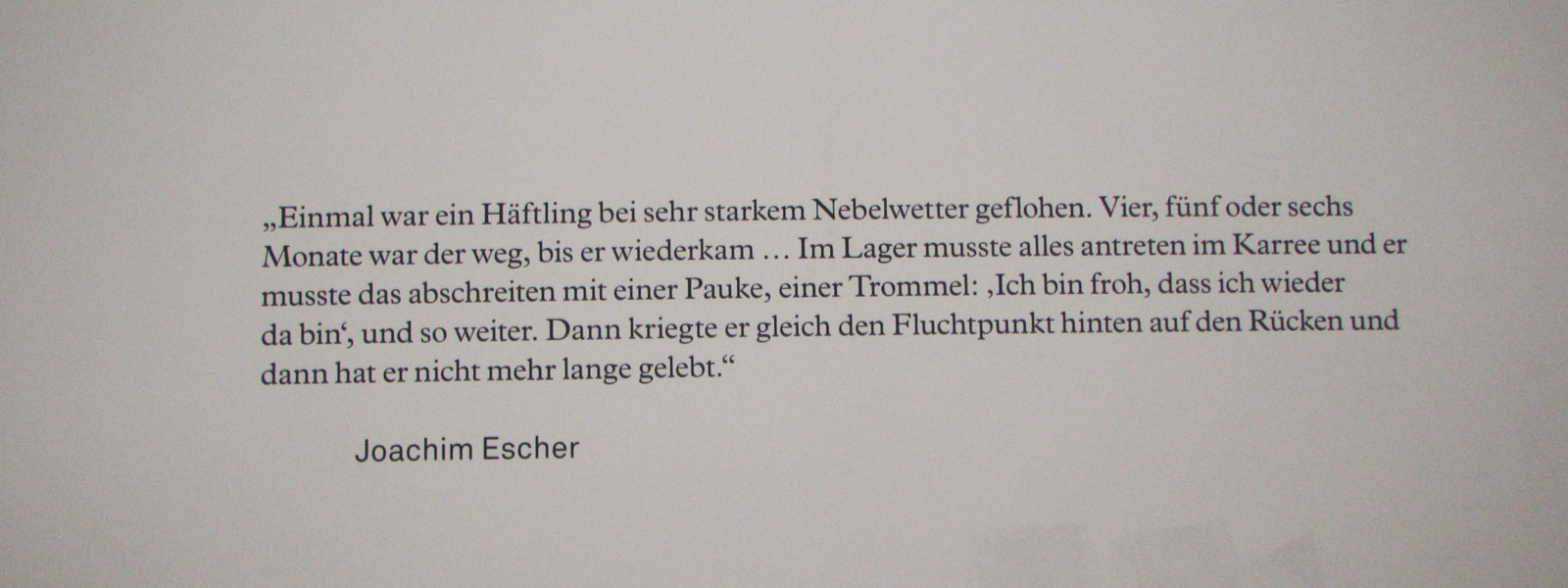Wewelsburg Häftlingsbericht Joachim Escher