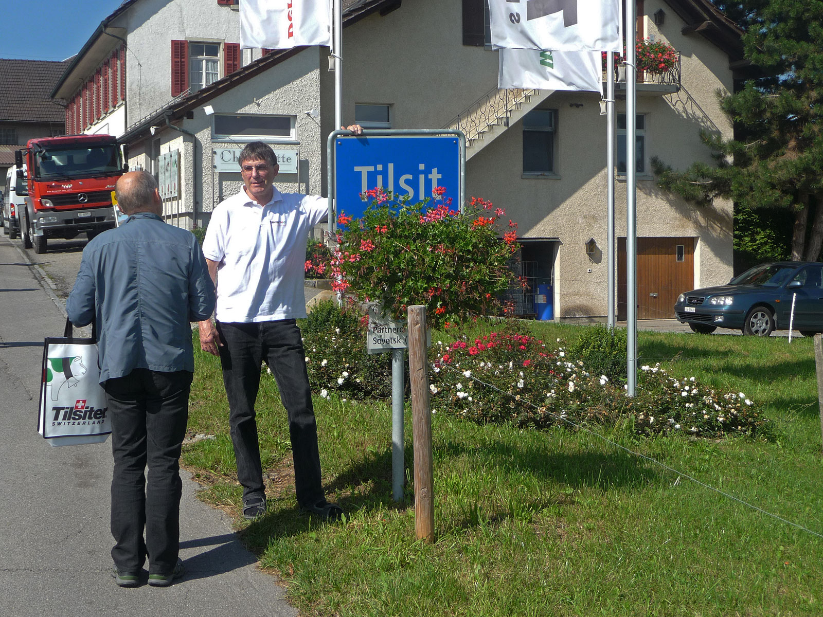 Thurgau Tilsit Otto Wartmann mit Ortsschild