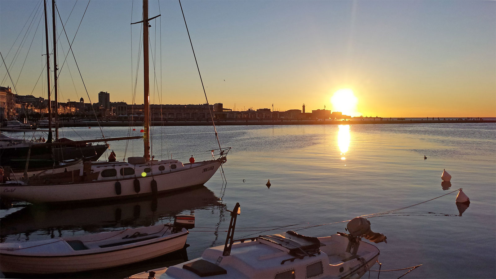 Triest Boote Sonnenuntergang