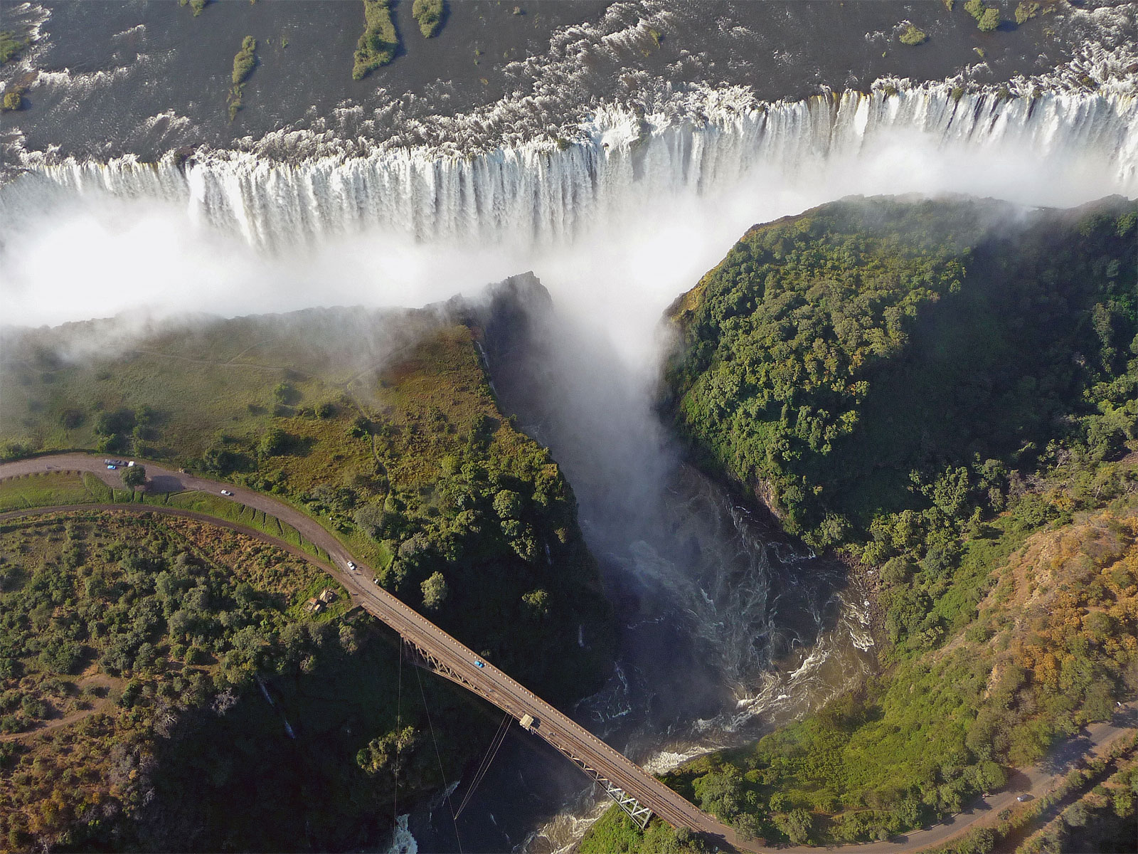Victoria Falls Victoriafälle aus der Luft groß