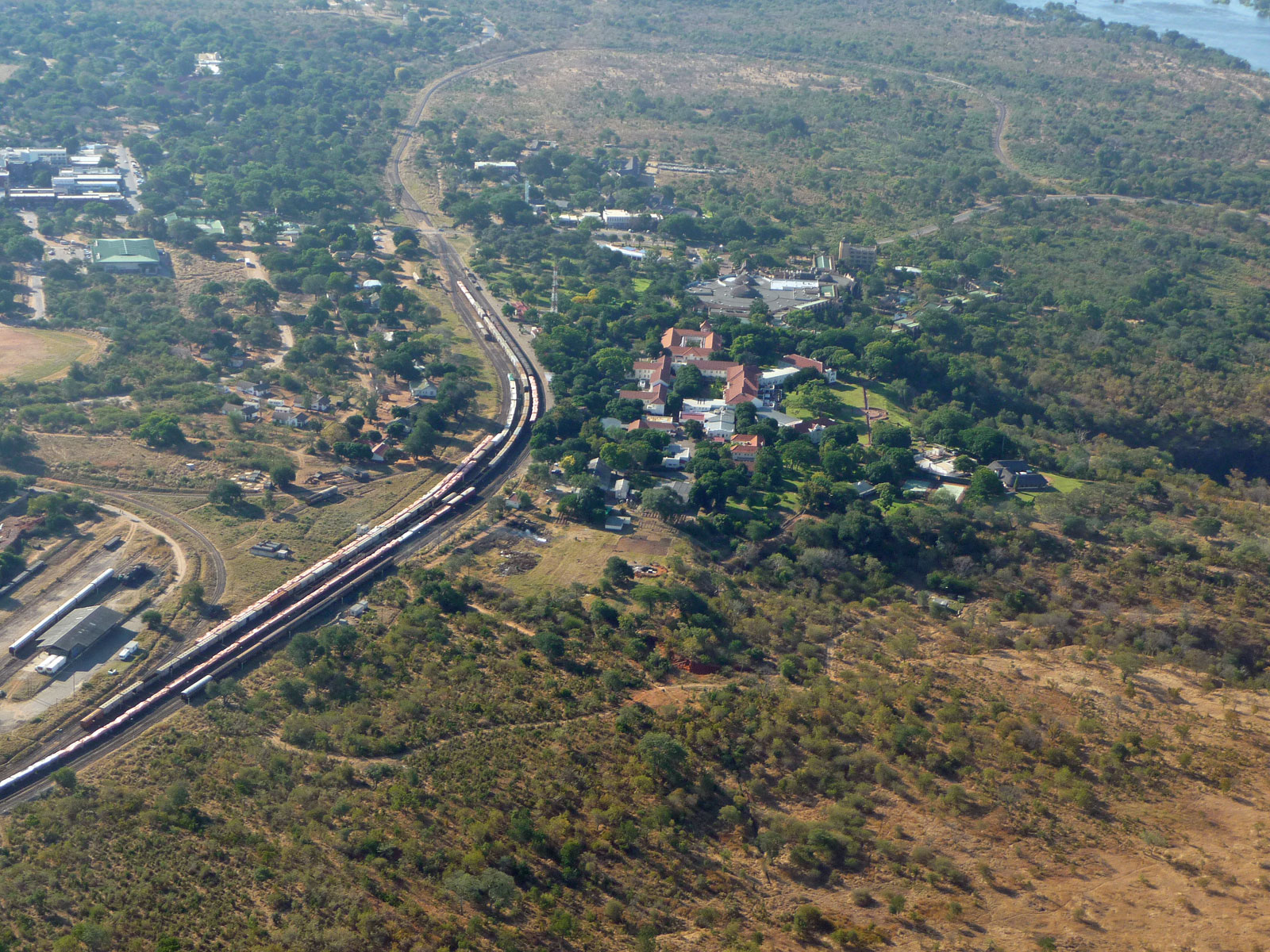 Victoria Falls Hotel aus der Luft