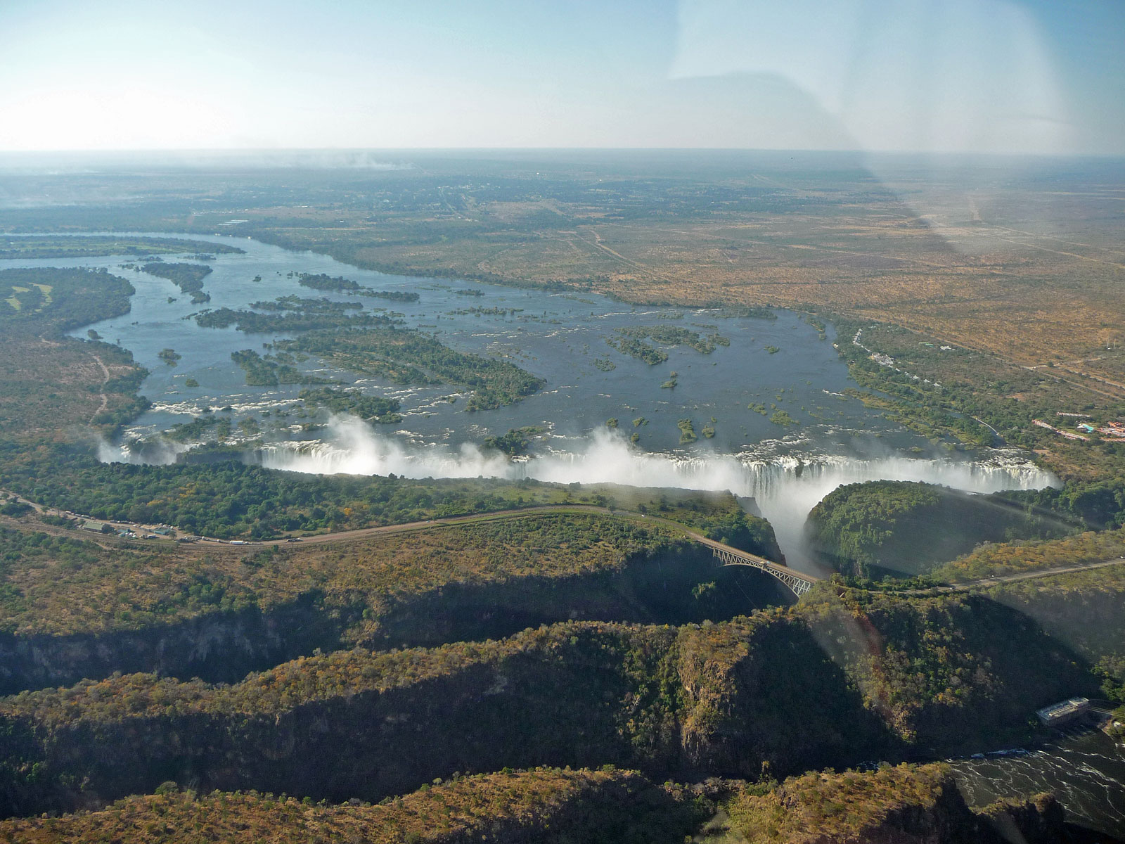 Victoria Falls Victoriafälle aus der Luft Totale
