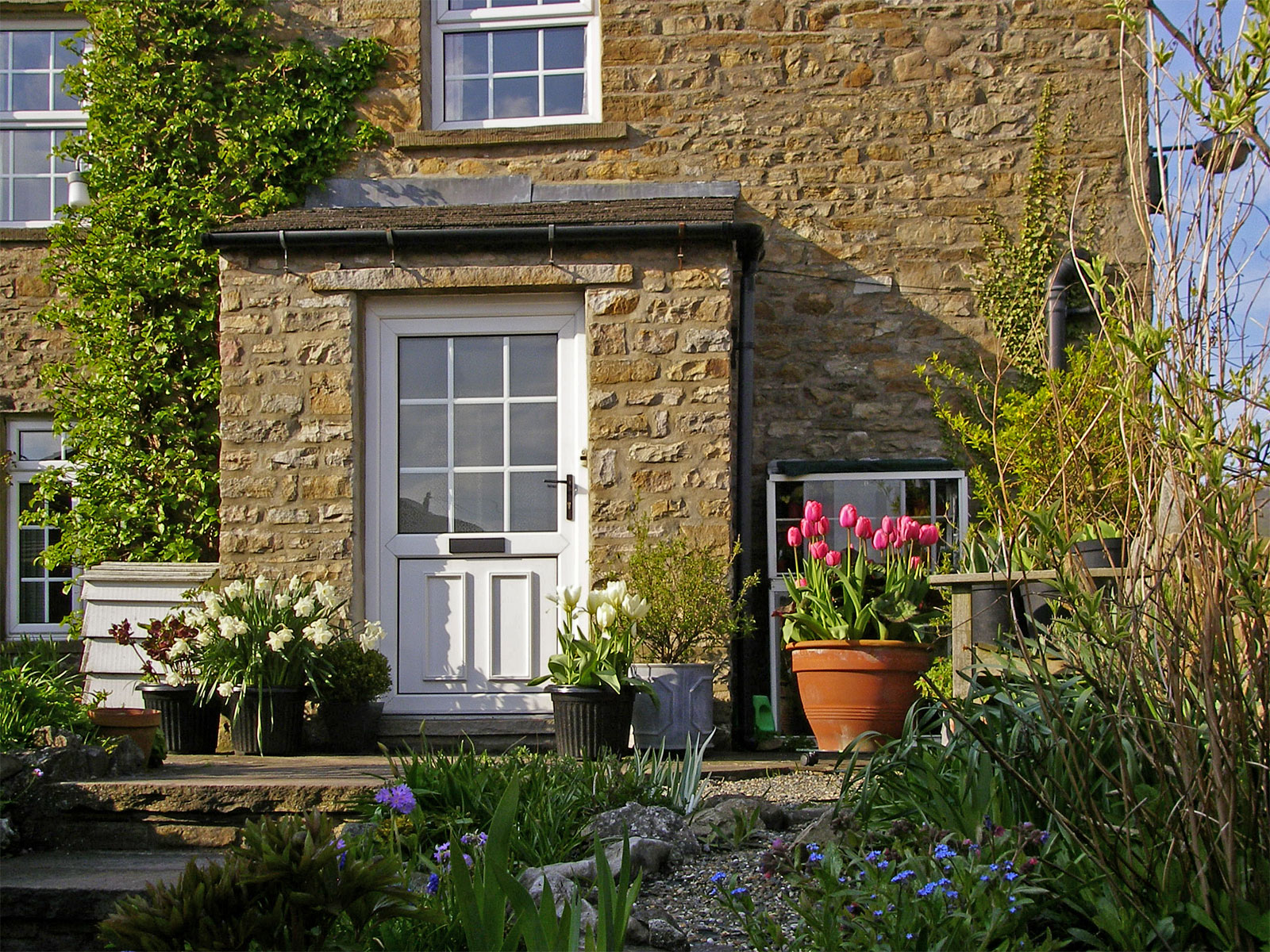 Yorkshire Askrigg Haus mit Blumen