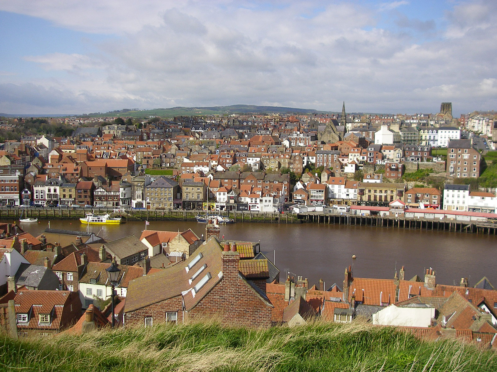 Yorkshire Whitby Totale von oben