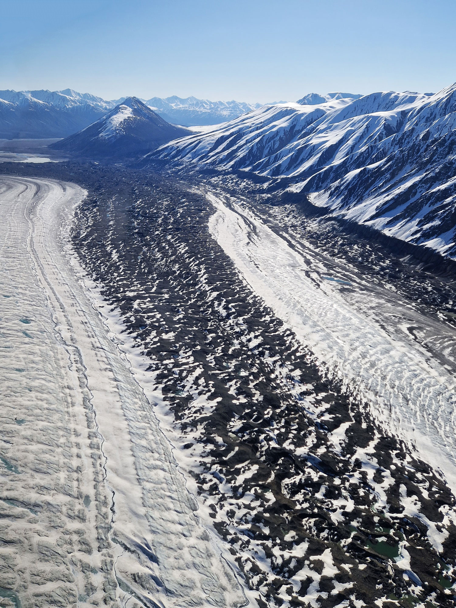 Yukon Kluane National Park Rundflug Kaskalwulsh Moräne