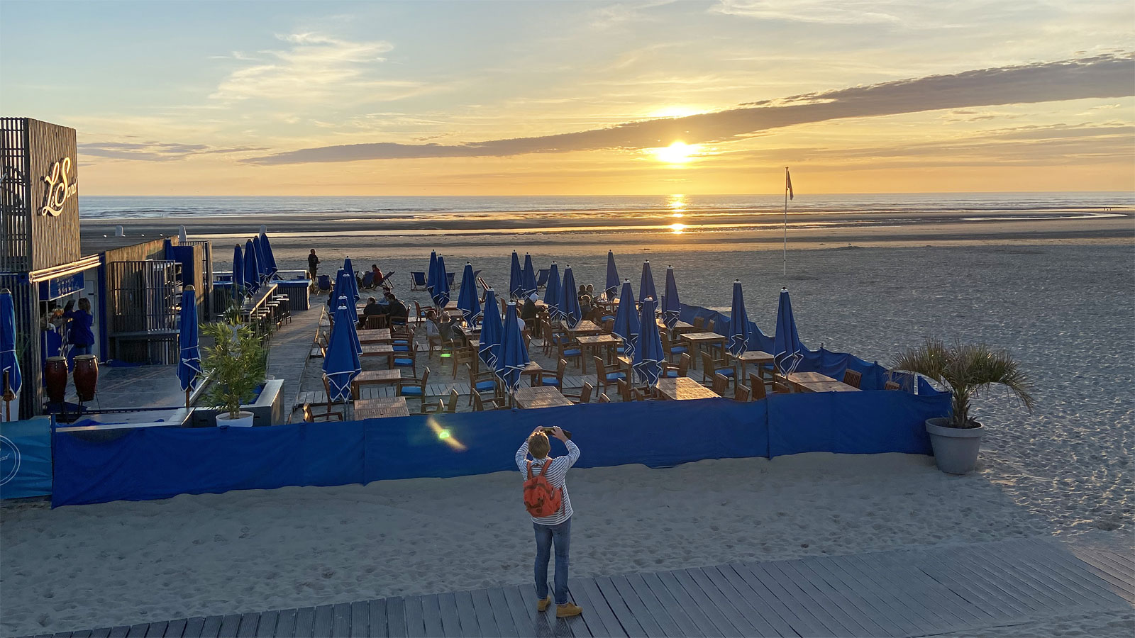 Le Touquet-Paris-Plage Strandbar Sonnenuntergang
