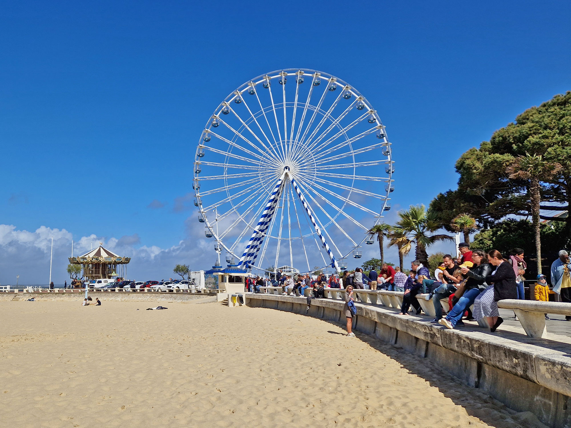 Arcachon Strand Riesenrad von Westen